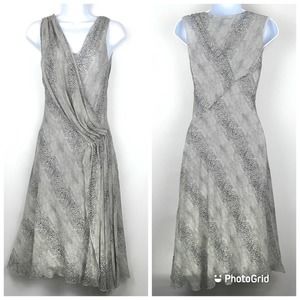 Lapis Snake Print Sleeveless Silk Dress Small